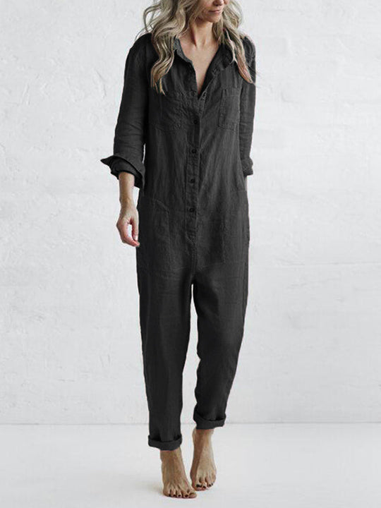 ANDRINE™ - JUMPSUIT MET LANGE MOUWEN