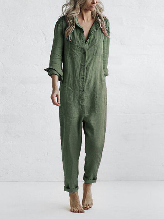 ANDRINE™ - JUMPSUIT MET LANGE MOUWEN