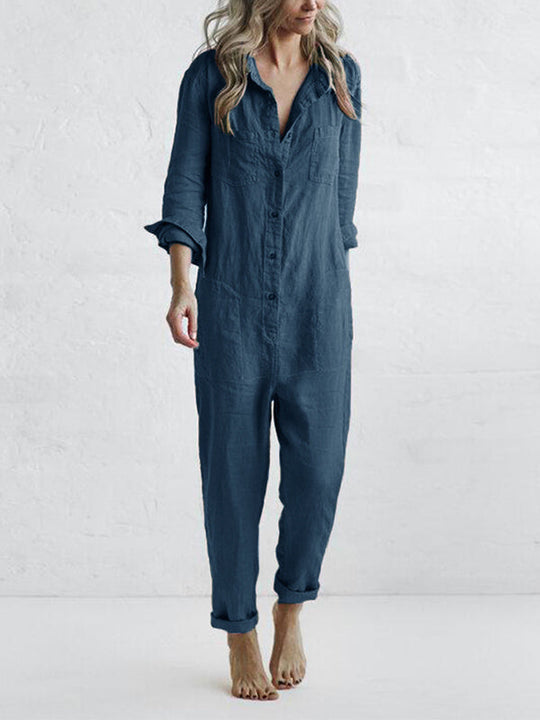 ANDRINE™ - JUMPSUIT MET LANGE MOUWEN